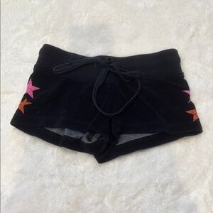 Hard Tail 14 Black Shorts with Colorful Star Accents